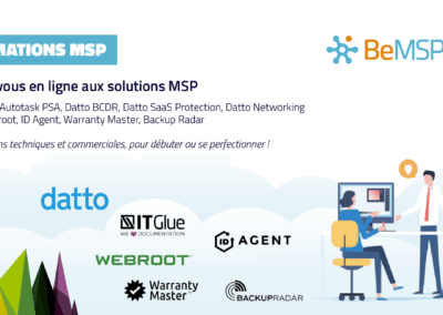 Se former aux solutions MSP : Datto, IT Glue, Webroot, Quoter – Programme Mai 2020