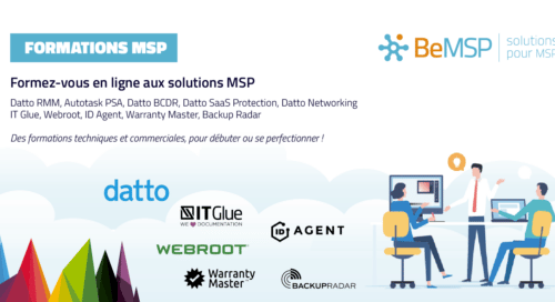 Programme des formations MSP du 19 au 28 mai 2020 : vente MSP, Datto RMM, Autotask PSA, IT Glue, Webroot, Quoter