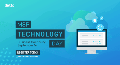 Datto MSP Technology Day : Business Continuity – 16 septembre 2020