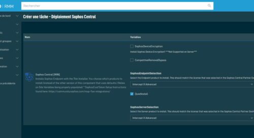 Intégration Datto RMM Sophos Central pour les MSP