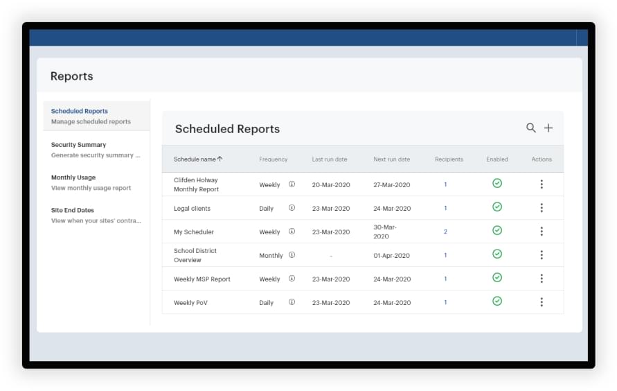 Rapports EDR Malwarebytes msp